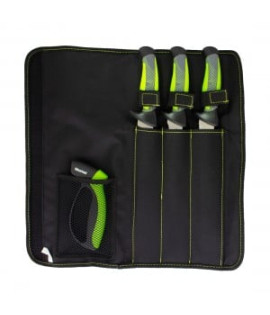 Mustad Green Series 3-Piece Fillet Knife Kit with Sharpener – Professional Fish Processing &amp; Filleting Set